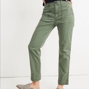 Madewell stovepipe fatigue slim straight high rise pants jeans